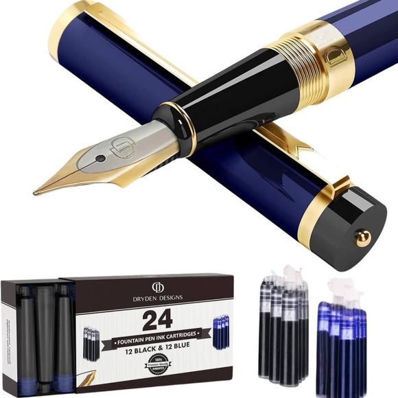 Set of 4 Dryden Designs Fountain Calligraphy Pens with ink Refills - Picture 9 of 9
